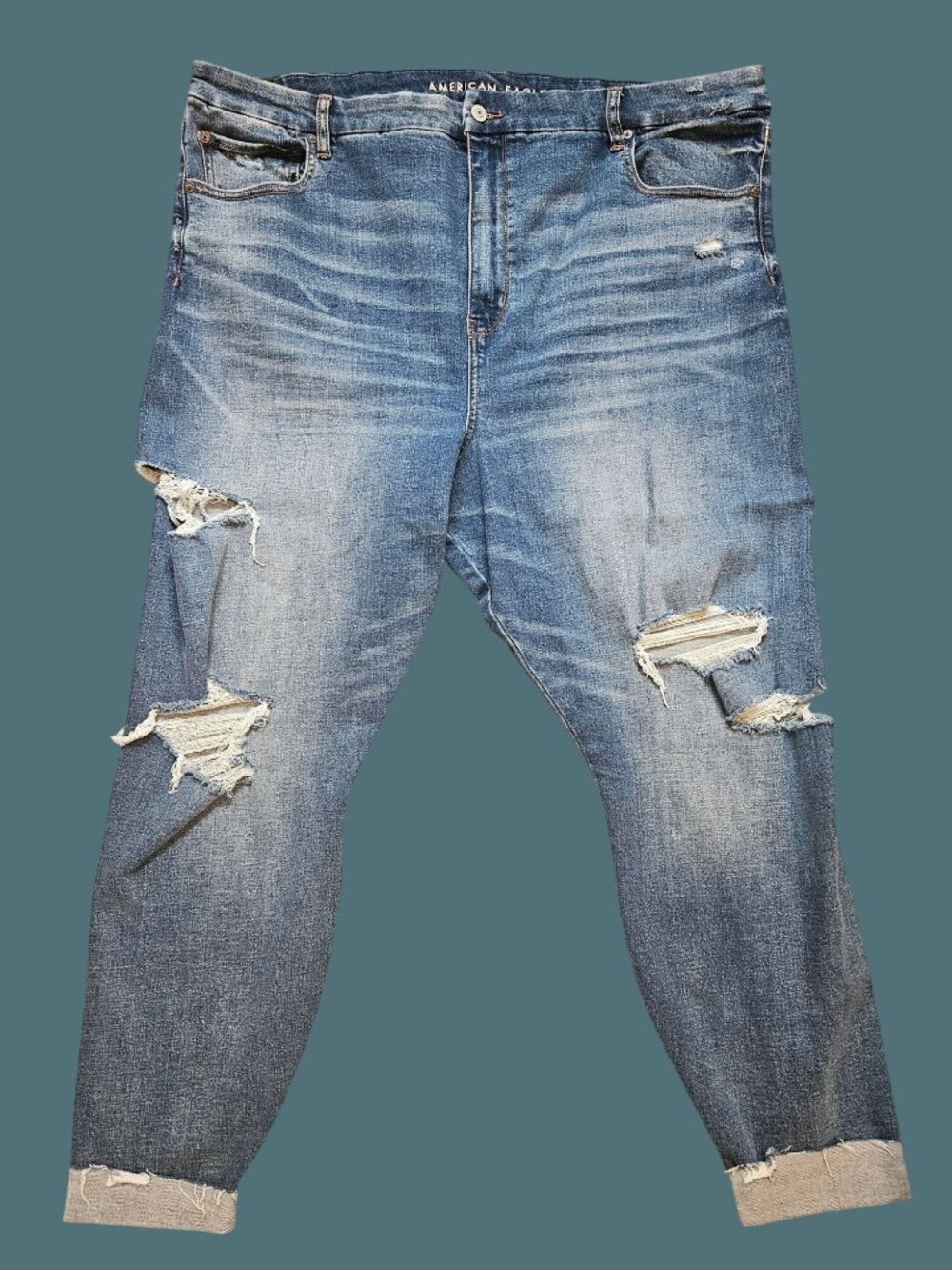 American Eagle Distressed/Ripped Curvy Super Hi Rise Jeggings Women Size 22